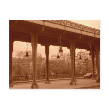 Paris bridge in sepia