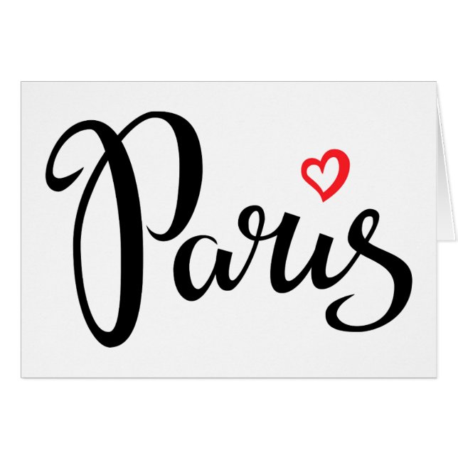 Paris Brush Lettering With Heart (Front Horizontal)