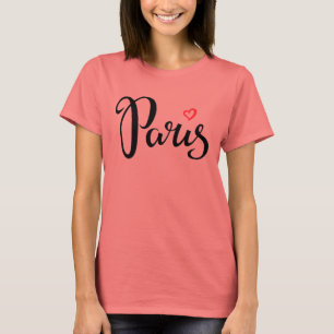 Paris Brush Lettering With Heart T-Shirt