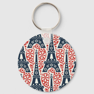 Paris Button Keychain