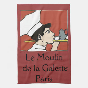 Paris Cafe, add text Kitchen Towel