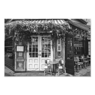 Paris Cafe - Black and White - Photo Print