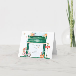 Paris Cafe Boulangerie Watercolor Baby Shower Thank You Card