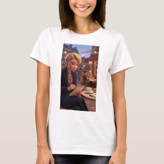 Paris Cafe Journalling Girl T-Shirt