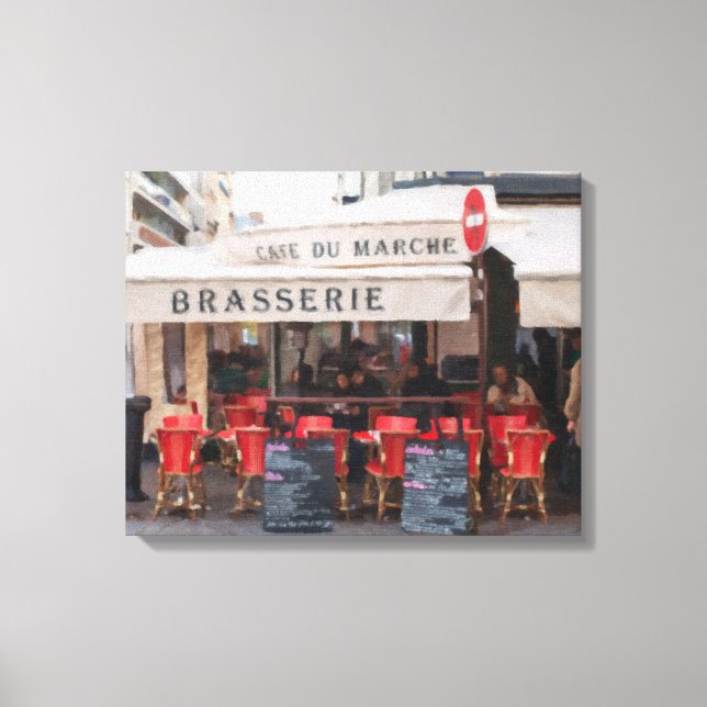 Paris Cafe on Rue Cler Gallery Wrap Canvas Art (Front)