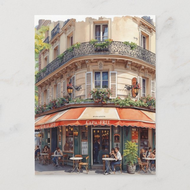 Paris Café Postcard (Front)