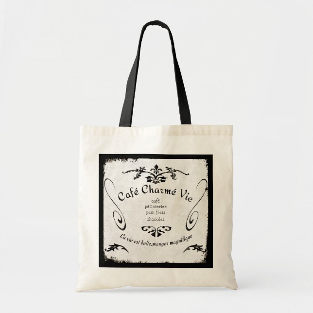 Paris Cafe Sign Tote Bag (Front)