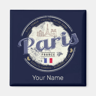Paris Capital France Eiffel Tower Vintage Souvenir Magnet