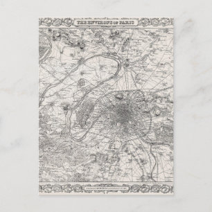 Paris capital of France map Postcard
