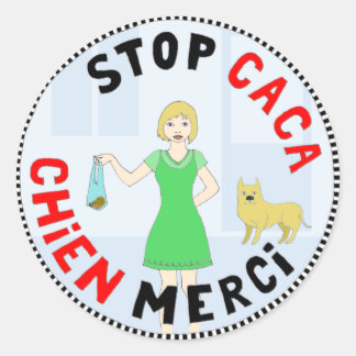 Paris, capitale de la crotte classic round sticker