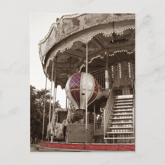 Paris Carousel Postcard (Front)