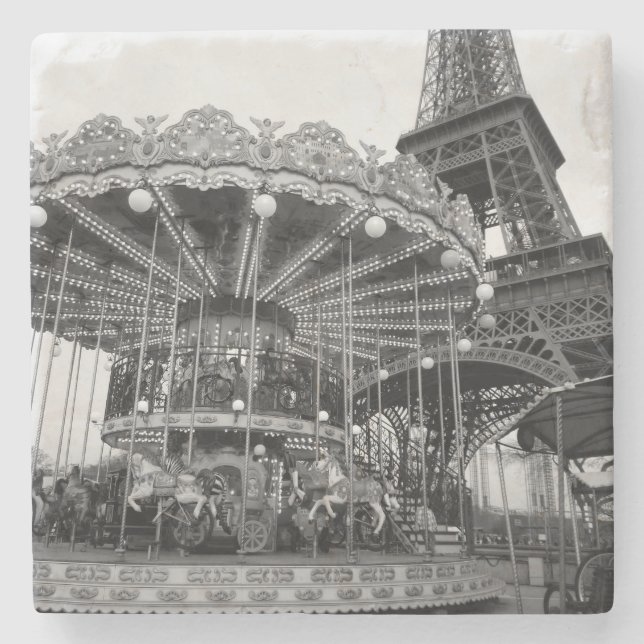 Paris Carousel Stone Coaster (Front)