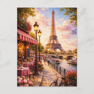 Paris - Carte postale de la Tour Eiffel - Café de 