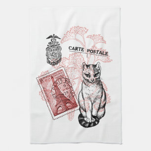Paris Cat Kitchen Towel