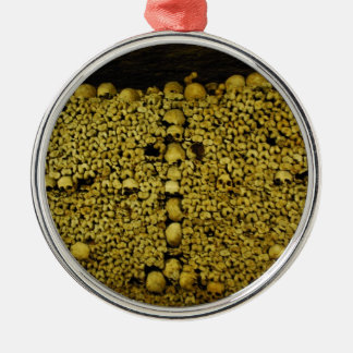 Paris Catacombs Skulls and Bones Metal Ornament