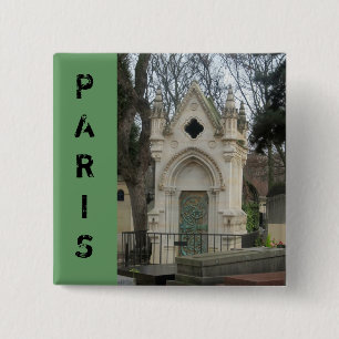 Paris Cemetary 2 Inch Square Button