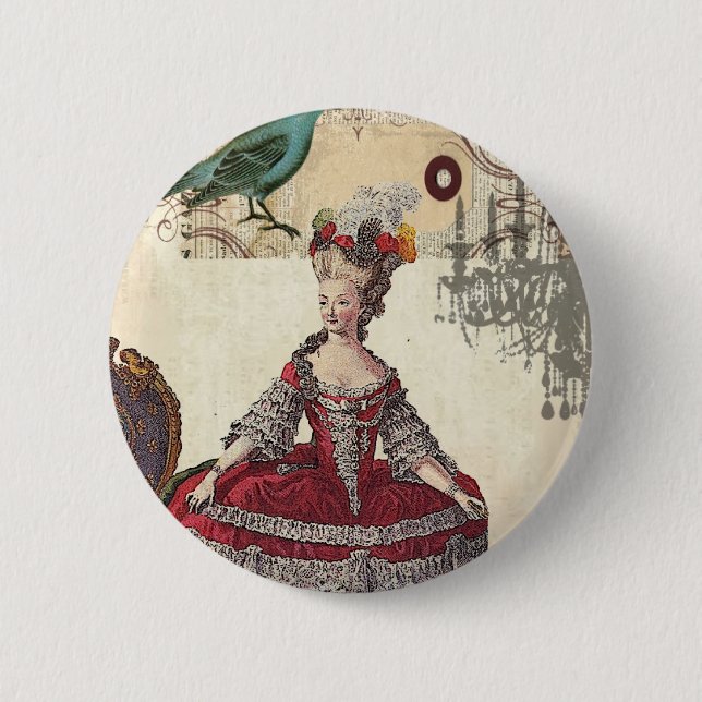 Paris Chandelier french queen  Marie Antoinette 2 Inch Round Button (Front)