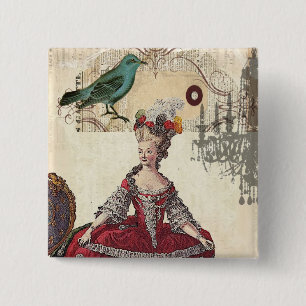 Paris Chandelier french queen  Marie Antoinette 2 Inch Square Button