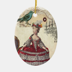 Paris Chandelier french queen  Marie Antoinette Ceramic Ornament