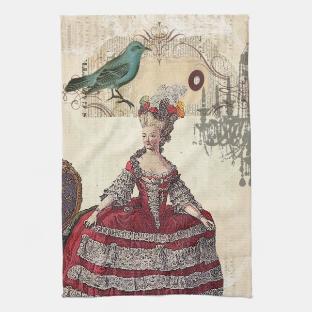 Paris Chandelier french queen  Marie Antoinette Kitchen Towel (Vertical)