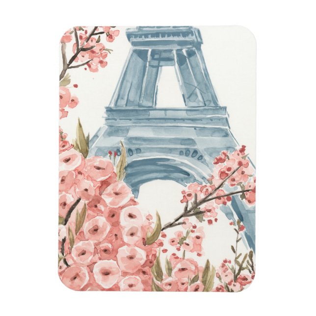 Paris Cherry Blossoms Magnet (Vertical)