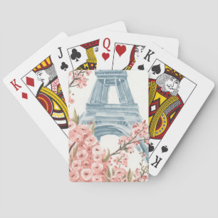 Paris Cherry Blossoms Playing Cards