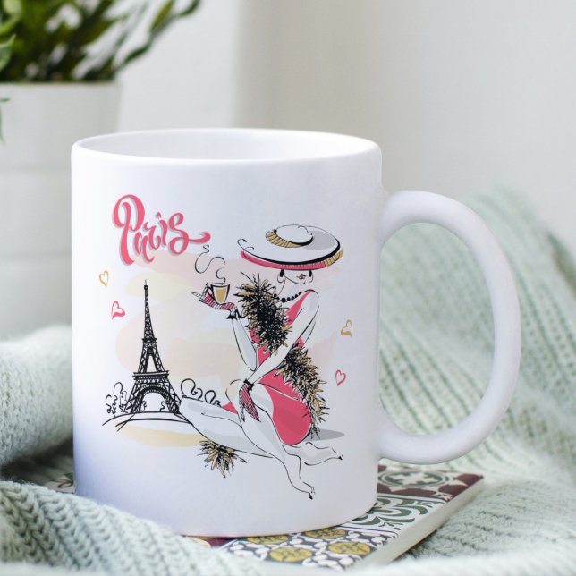 Paris Chic Modern Fashionable Woman Coffee Mug (Creator Uploaded)