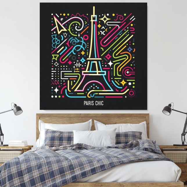 Paris Chic Vibes #5 Canvas Print (Insitu(Bedroom))