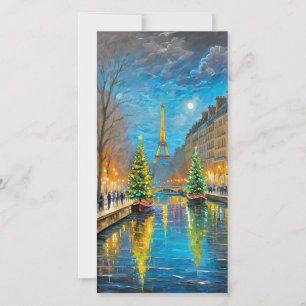 Paris Christmas Night Holiday Card