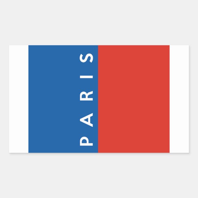 paris city flag france country text name sticker (Front)