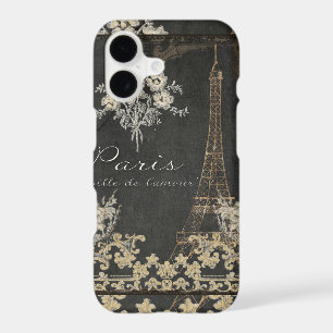 Paris City of Love Eiffel Tower Chalkboard Floral