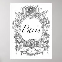 Paris : City of Love Poster Art Illustration