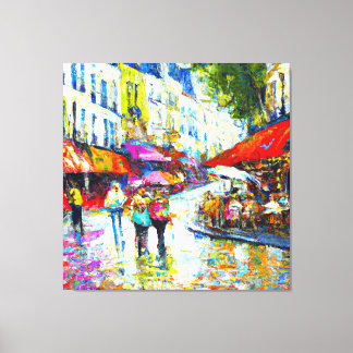 Paris City Street Scene Canvas Print