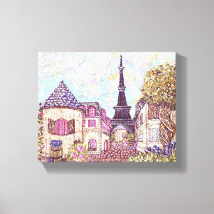 Paris Cityscape pointillsim toile Kristie Hubler