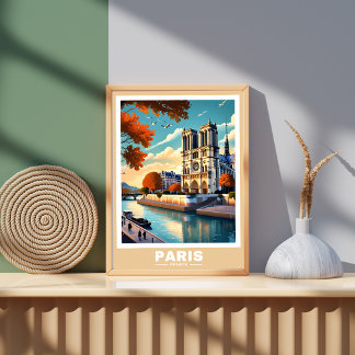 Paris Cityscape - Poster des monuments emblématiqu