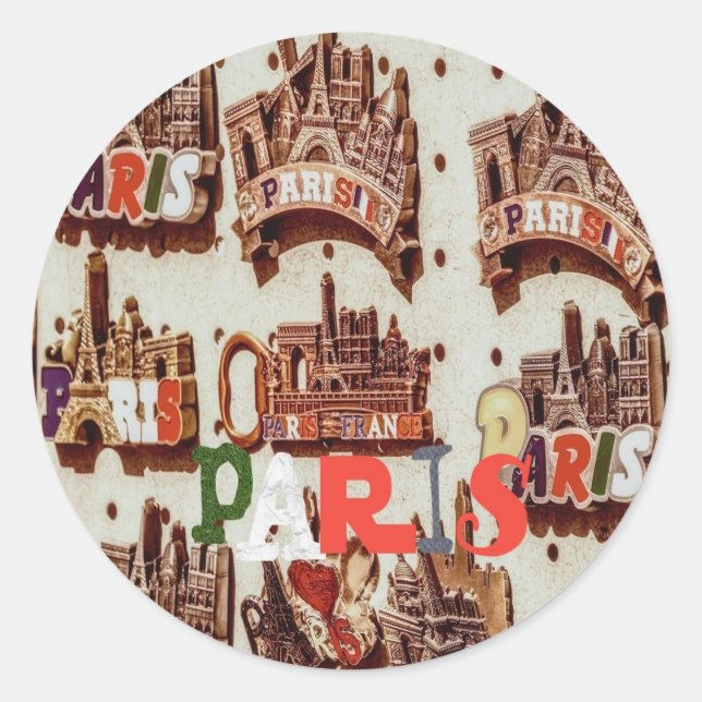 paris classic round sticker (Front)