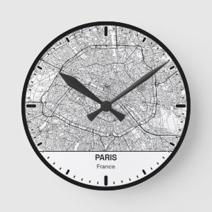 Paris Clock City Line Art