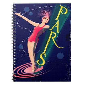 Paris Club vintage travel poster Notebook