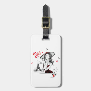 Paris & Coffee, red Luggage Tag