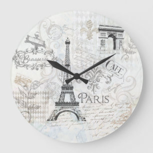 Paris Collage art Horloge