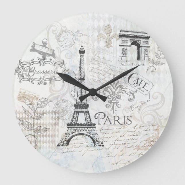 Paris Collage art Horloge (Recto)