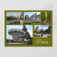 Paris Collage (Carousel, Eiffel Tower, Notre Dame)