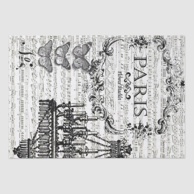 Paris Collage Decoupage Sheet (Front)