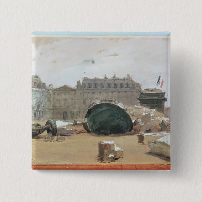 Paris Commune 2 Inch Square Button (Front)