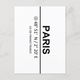 Paris Coordinates — Paris Coordinates Postcard