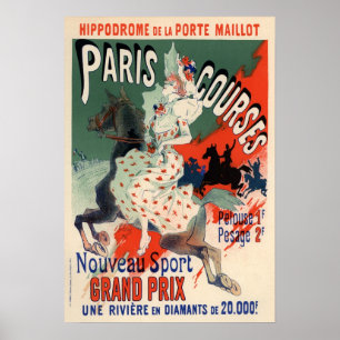 Paris Courses by Jules Chéret Poster