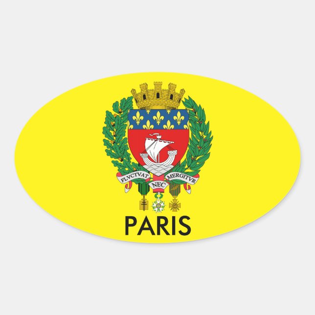 Paris Crest Oval Sticker (Front)