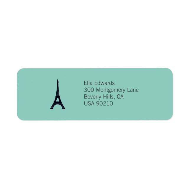Paris Customizable Return Address Label (Front)