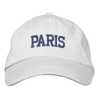 PARIS Dark Blue Embroidery on White