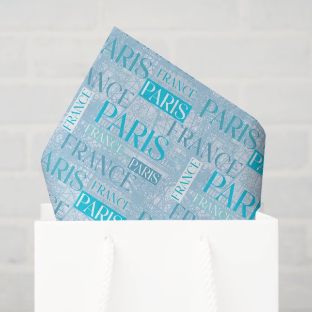 Paris Decoupage Blue Tissue Paper (Gift Bag)
